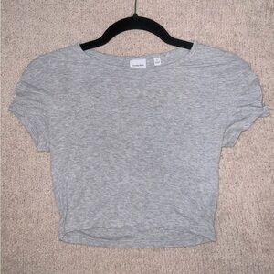 Sundays Best Heather Grey Crop Tee